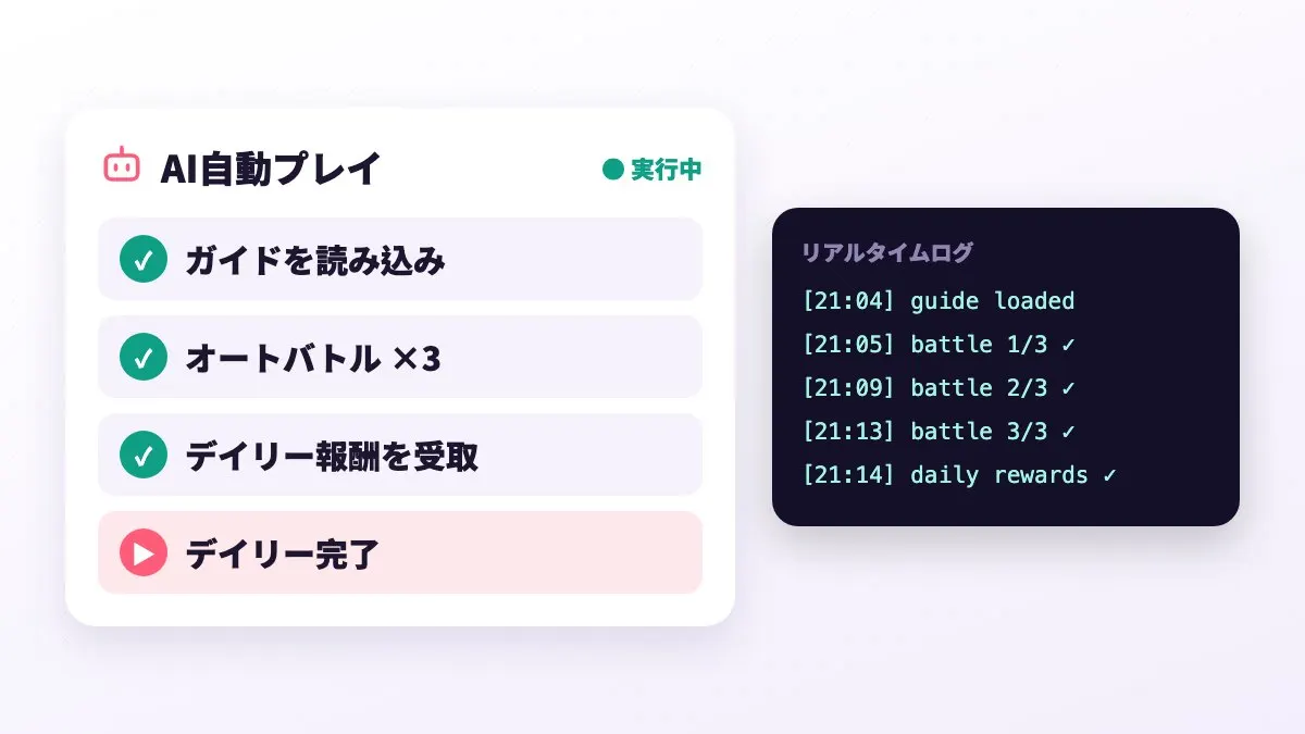 寝ている間もクラウドスマホで自動狩りが続く